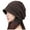 Coffee, variant on Crochet Bucket Hat Women - Boho Y2K Style Packable Beach Hat Lady Big Head Around The Face Small Pile Fisherman Hat