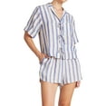 thumbnail image 2 of Yunliwuli Women's 2 Piece Beach Outfits Short Sleeve Lapel Tie Up Shirt Wide Leg Shorts Sets, 2 of 8