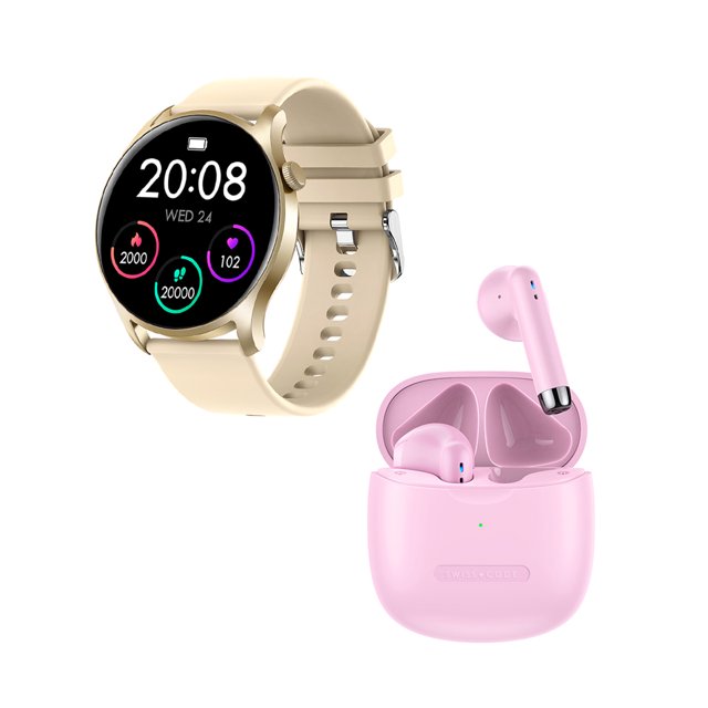 Smartwatch Swiss Code S+Watch Lite II Dorado + Audífonos Inalámbricos in-ear Seed Rosa para mujer SWISS CODE s+bundle Lite II