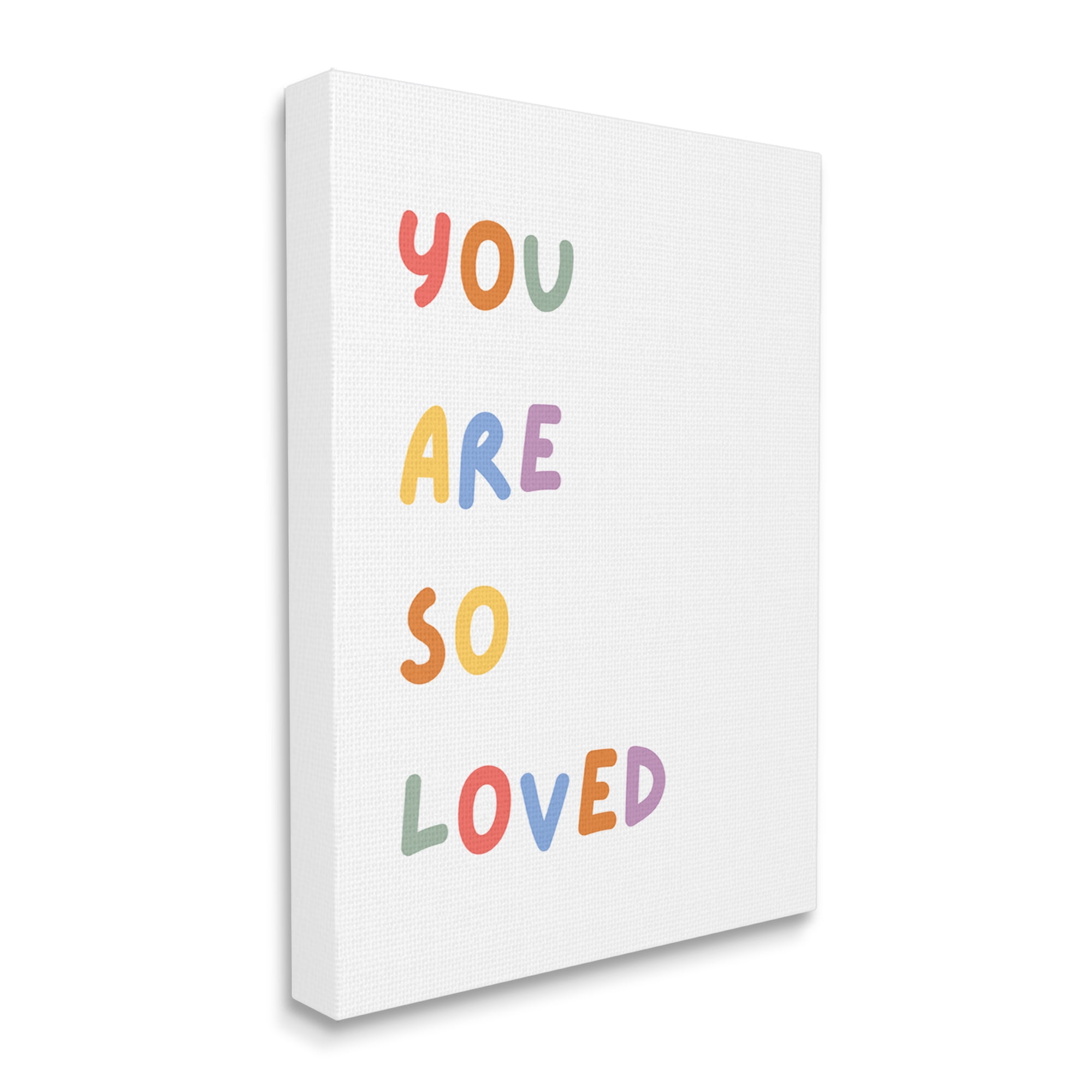 Stupell Industries So Loved Minimal Phrase Inspirational Painting Gallery Wrapped Canvas Art Print Wall Art, 24 x 30