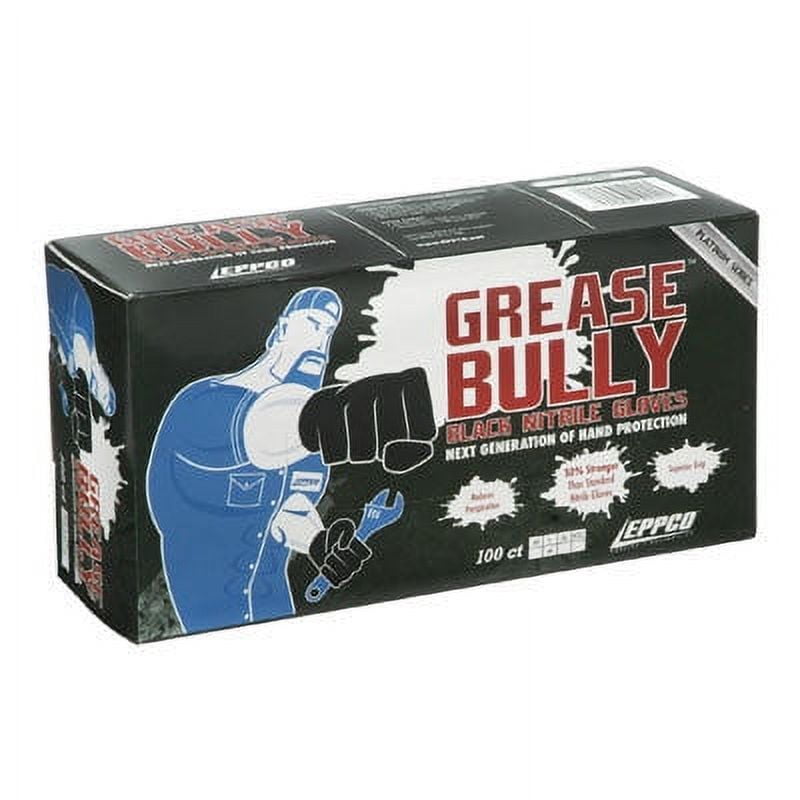 Eppco Grease Bully Nitrile Gloves, Powder and Latex Free, Black, 6MIL, Microtexture, Extra Large, 10 Boxes