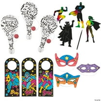 60 Pieces Incredible Superhero Craft Kit Assortment - Makes 12