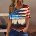 thumbnail image 2 of womens t shirts Women's Casual Independence Day Printed Short Sleeve V-Neck Top graphic tees for women, 2 of 5