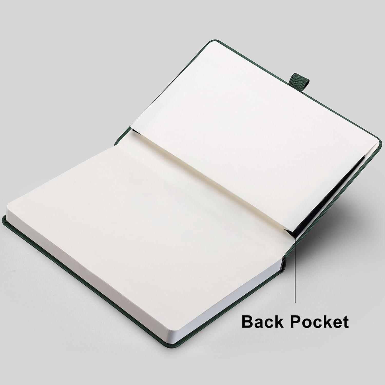 Blank Journal Notebook, 2-Pack, 192 Pages per Pack, A5 Medium Size (5.7'' x 8.3''), Leather Hardcover, 100 GSM Thick Paper, for Sketching, Drawing, Painting (Black & Dark Green)