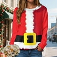 thumbnail image 2 of Kaprioy Womens Cute Christmas Sweatshirts Long Sleeve Tops Pullover Sweatshirts Christmas Interested Holiday Crewneck Fall Fashion Clothing Red, S, 2 of 6