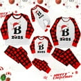 thumbnail image 2 of KHONTS Christmas Monogram B Printed Family Matching Pajamas Sets Long Sleeve and Pants Cozy Home Loungewear Holiday Sleepwear Women L, 2 of 5