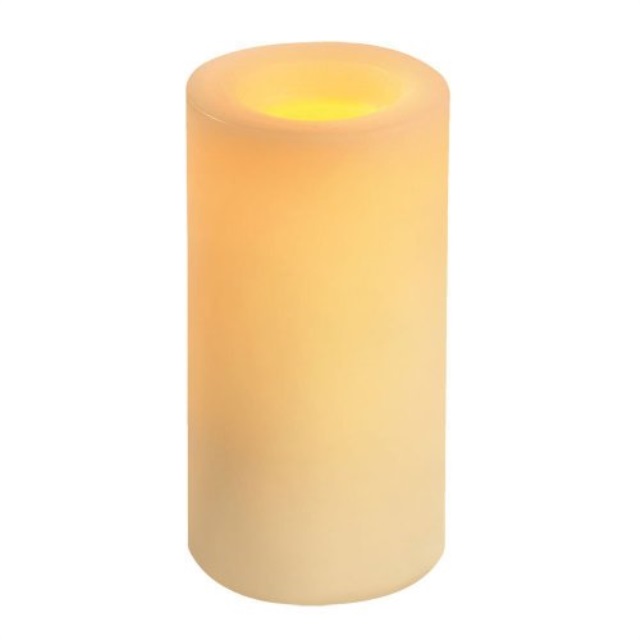 Inglow Flameless Candle Round VanillaScented Pillar with Timer, 8inch