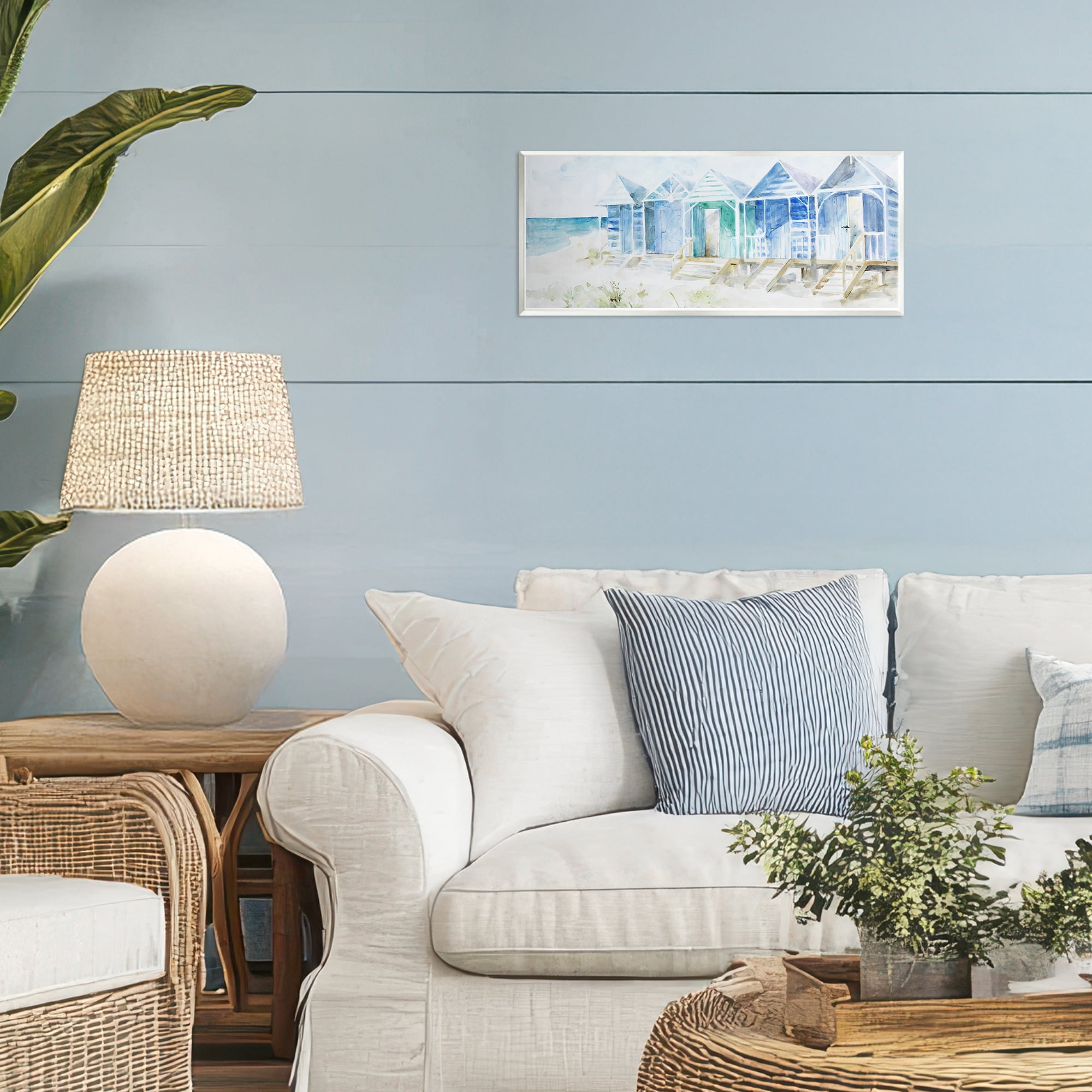 Stupell Industries Beach Cabins in a Row Wall Plaque Art, design by Lorenzo Collective