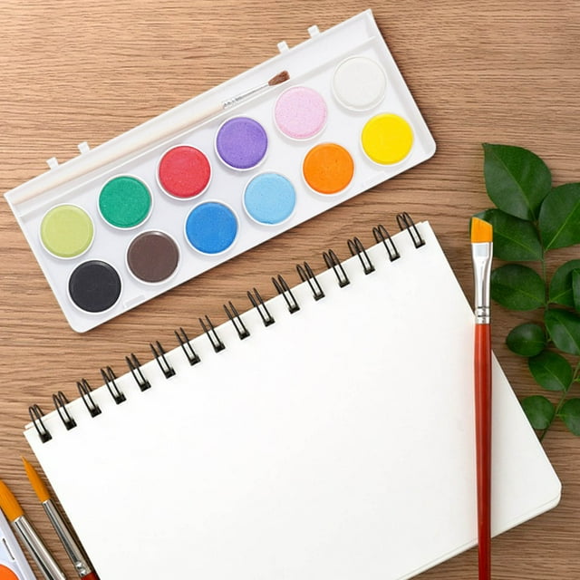 Set de acuarelas con forma de corazón | 12 o 16 colores de pigmento sólido con pincel | Caja cuadrada portátil para niños, estudiantes y artistas | Ideal para la escuela, viajes y regalos