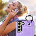 thumbnail image 3 of Nalacover for Samsung Galaxy S21 FE Wallet Case with Card Slots & Metal Finger Ring, Durable PU Leather Back Double Magnetic Botton Flip Kickstand Purse Shockproof Phone Case,Purple, 3 of 10