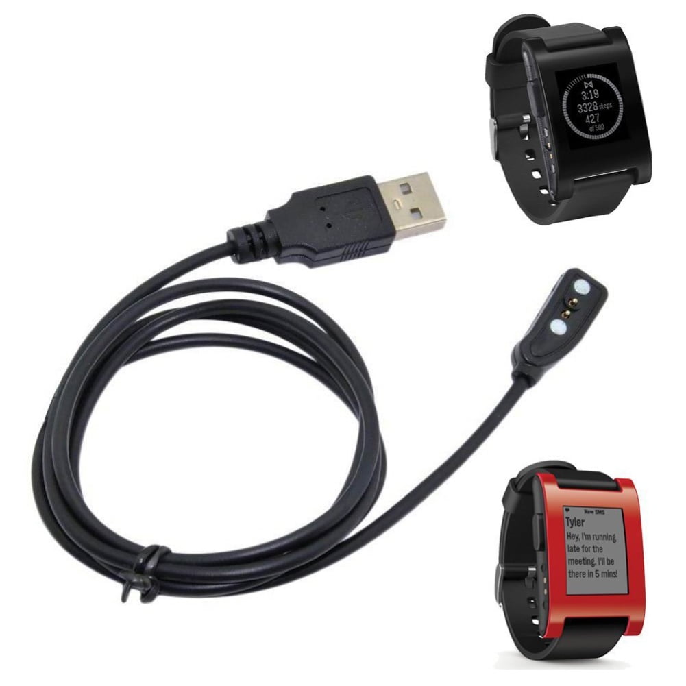 AOKID Charging Cable,Black Magnetic USB Charger Cord Charging Cable for Pebble Smart Watch Wristwatch