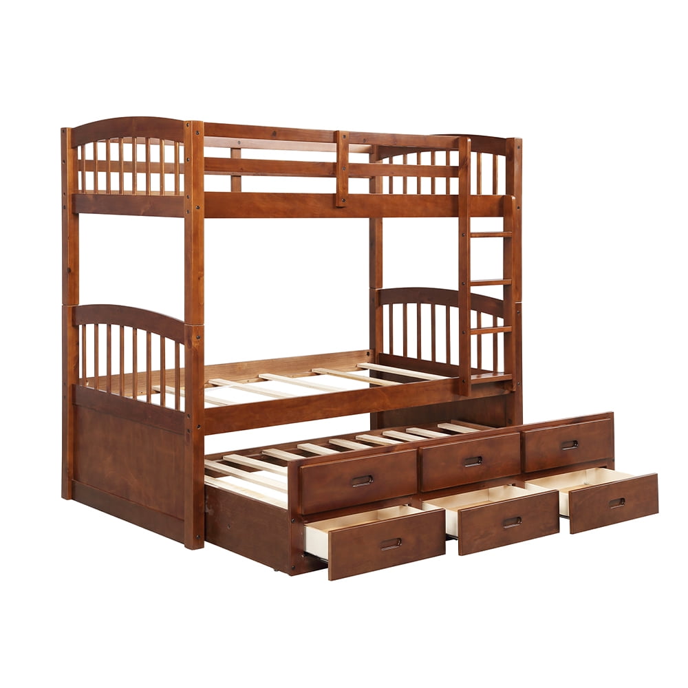 Twin Over Twin Bunk Beds, Solid Wood Bunk Beds Twin Over Twin Size