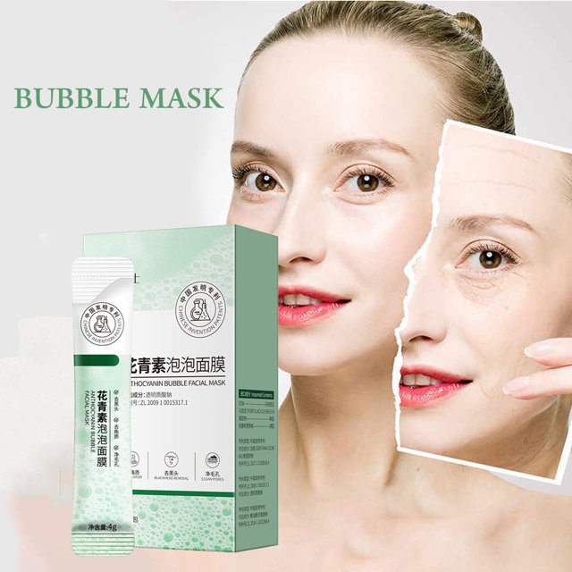 Set de Mascarilla Facial de Antocianinas - Limpieza Profunda, Hidratación, Eliminación de Puntos Negros - Blanqueador y Antienvejecimiento - Fórmula de Extracto de Frutas - Mascarilla Espumosa para