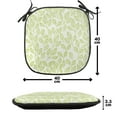 thumbnail image 4 of Leaf Chair Seating Cushion, Watercolors Green Tea Leaves and Branches Lines and Patterns Contemporary Art, Soft Seat Pads for Office with Anti-slip Backing, 16"x16", Green Ecru, by Ambesonne, 4 of 7