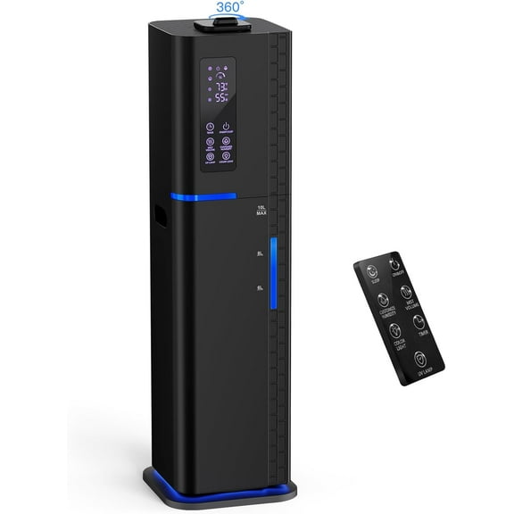 10L/2.64Gal Humidifier, Top Fill Quiet Ultrasonic Cool Mist Humidifiers for Bedroom, Covers 550ft², 60H Runtime, 24H Timer, 3 Mist Modes Humidifier Large Room, Home, Office, Plants