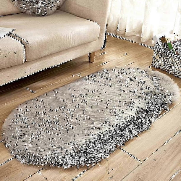 26-27 Tlmccf Oval Soft Shaggy Rug Living Room Bedroom Carpet Floor Fluffy Mat Decor