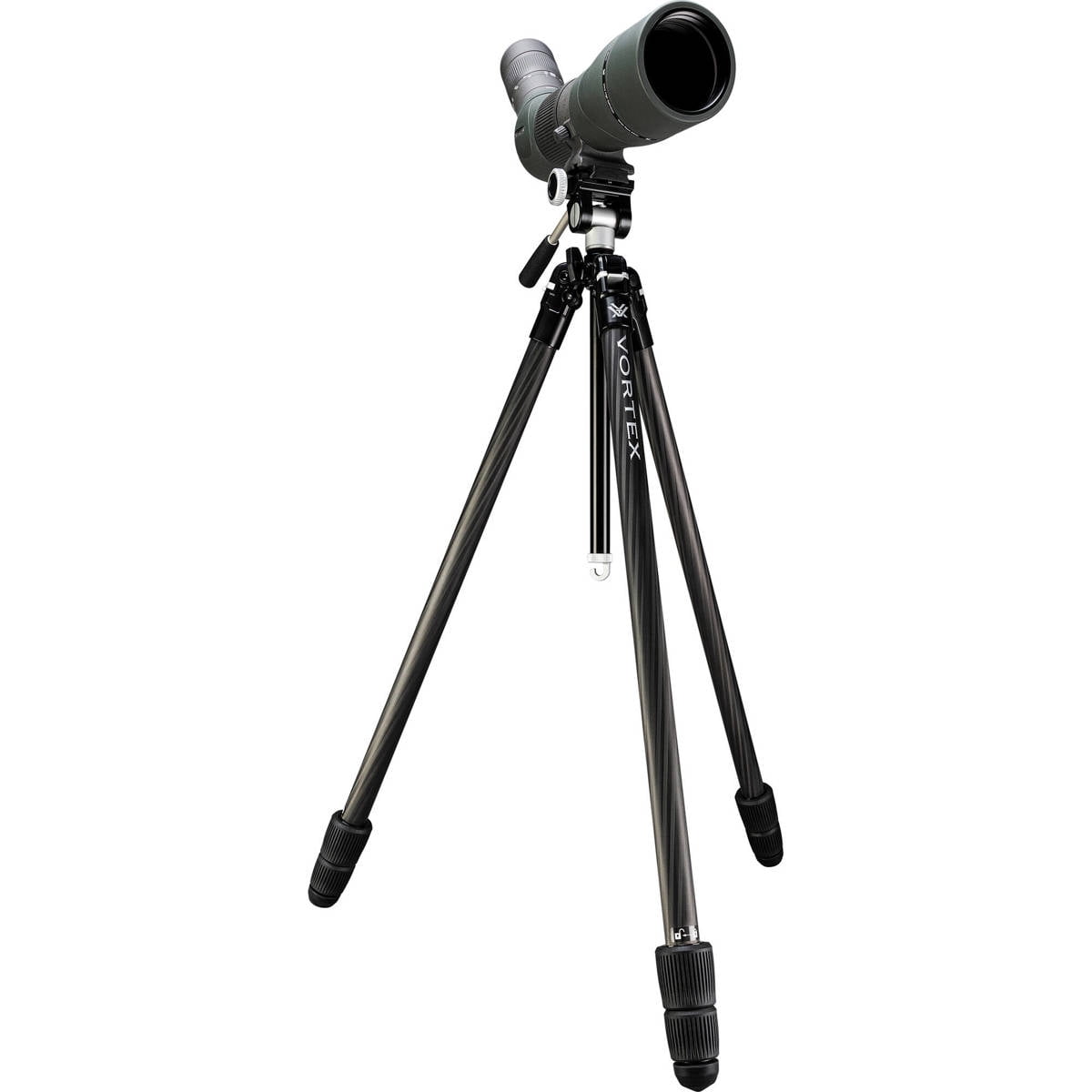Vortex Optics Ridgeview Carbon Tripod Kit - Carbon Fiber Tripod, 2-Way Pan Head, 22 lb Max Load, Rubber Feet - Unlimited, Unconditional Warranty