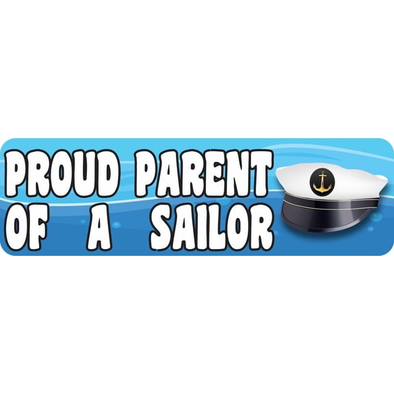 StickerTalk Proud Parent of a Sailor Vinyl Sticker, 10 inches x 3 inches