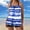 #0135-Dark Blue, variant on Womens Tropical Leaf Print Tankini Swimsuit with Boyshort Bottom Racerback Straps Two Piece Bathing Suit Flowy Tummy Control Swimwear