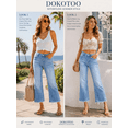 thumbnail image 4 of DOKOTOO Women's High Waisted Jeans Stretchy Comfort Fit Flared & Straight Leg Trendy Raw Hem Loose Fit 90s Retro (Plus Size Available), 4 of 9