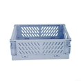 thumbnail image 1 of Boîte en Plastique Panier de Rangement Rectangle Couleur Unie Polyvalent Pliable Bleu, 1 of 7