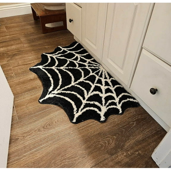 TFYZYY Halloween Floor Mat Spiderweb Design Soft Non-slip Area Rug for Hallway Kitchen Living Room Indoor Decor