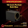 thumbnail image 3 of QPower Single Triangle Car Audio Ported Subwoofer Box, Fits Most 12" Subs, 3 of 4