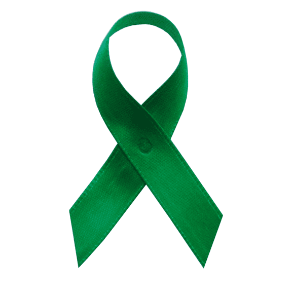 Emerald Green Satin Awareness Ribbons - Bag of 250 Fabric Ribbons w/ Safety Pins