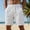 (New18)White, variant on Thousandth Casual Striped Shorts for Men Summer Beach Shorts with Drawstring Elastic Waist Breathable Shorts Relaxed Loose Fit Flax Lounge Shorts