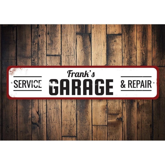 Garage Service & Repair Novelty Decor, Metal Wall Sign - 4x18 Inches