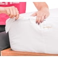 thumbnail image 3 of Zip-On Fitted Sheet Set - Designed for Mattresses with Up to 8" Inch Deep Pockets - Includes 1 Fitted Sheet Base and 2 Zip-On Sheets Twin XL Size - 600 TC - White Color, 3 of 4