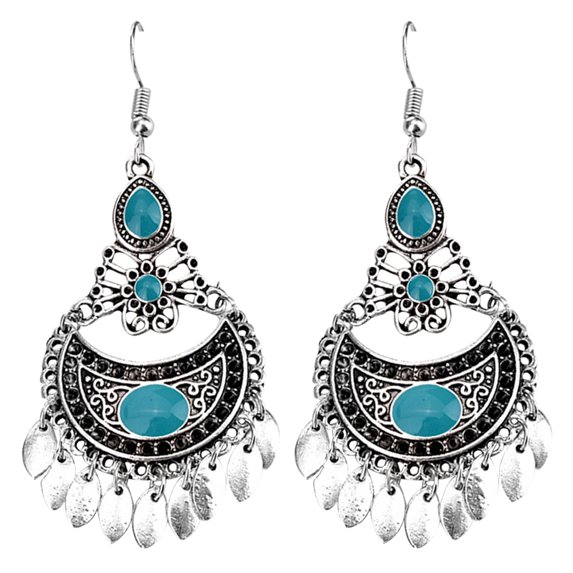 Ayyufe Bohemian Gemstone Geometric Dangle Hook Earrings Women Banquet
