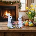 thumbnail image 6 of Twfbrm 2 Pcs Easter Bunny Figurines, Easter Decorations, Hand-Painted Resin Decorative Rabbit Statues, Farmhouse Small Bunny Tabletop Ornaments Spring Decor for Home Office Shelf Garden, 6 of 9