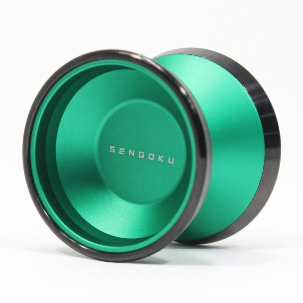 Sengoku NobuMecha Yo-Yo -Bi-Metal YoYo 7068 Aluminum with Stainless Steel Rims (Green Black Rims)