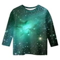 thumbnail image 3 of ZTKWD Shirts for Boys Girls Kids Tops 3/4 Sleeve Starry Sky Galaxy Print for Kids 6-16 Years, 3 of 4