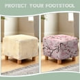 thumbnail image 6 of SCRAWLGOD Peach Blossom Butterfly Print Pink Footstool Slipcover, Soft Foot Rest Cushion Machine Washable Square Protector for Ottoman with Non Slip Bottom for Living Room, 6 of 7