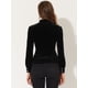 thumbnail image 4 of INSPIRE CHIC Blusa de terciopelo de manga larga elegante gótica con cuello levantado y volantes para mujer Negro XL, 4 of 5