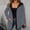 Gray Coats for Winter, variant on XPMWRP Women's Casual Color Block Round Neck Jackets Long Sleeve Drawstring Hooded Coat Outwear with Pockets Black XXL