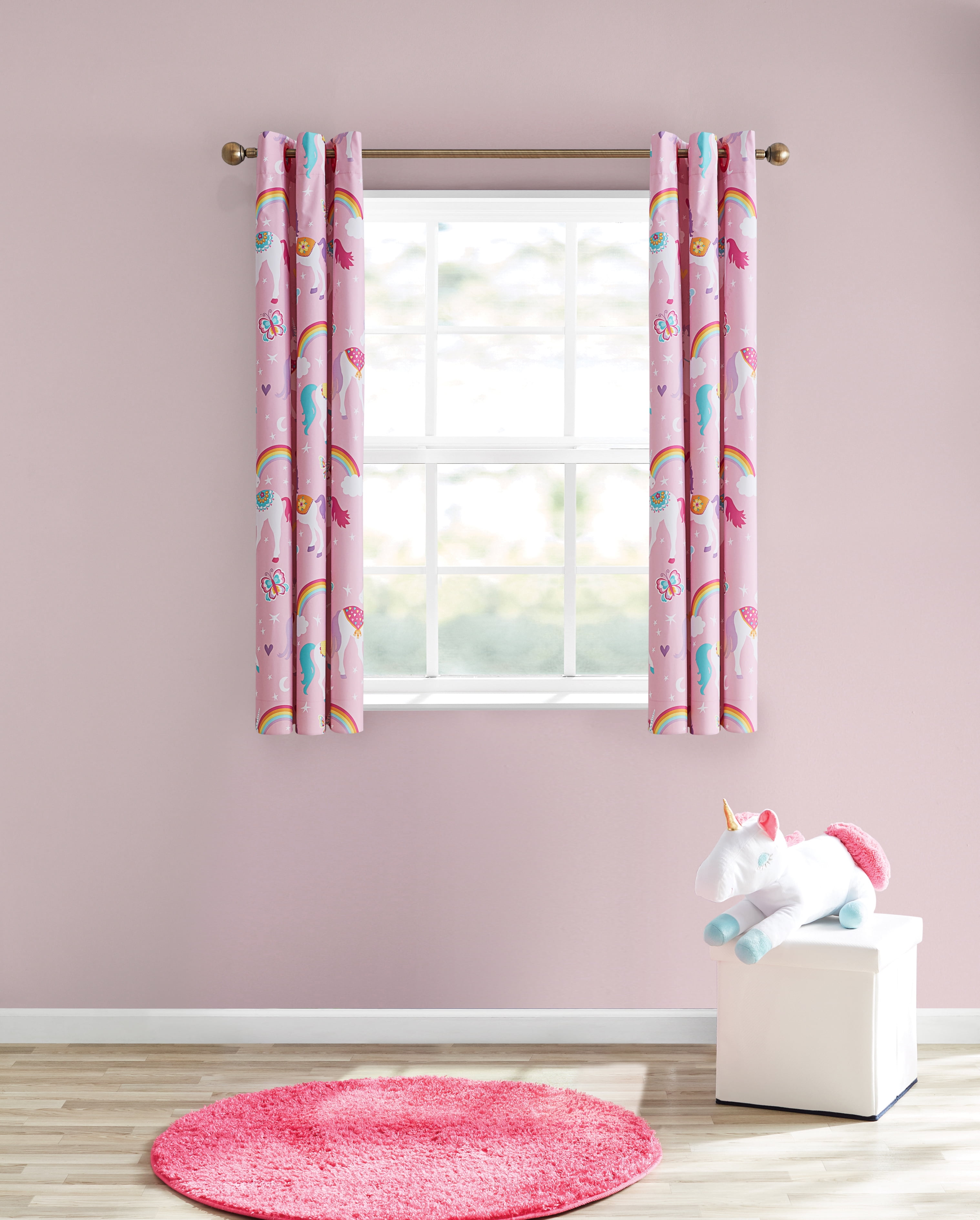 Custom Rainbow Unicorn Windows Curtains For Living Room Decorative  Curtains 