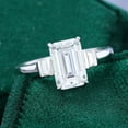 thumbnail image 2 of Elise Jewel Radiant Cut Excellent 2 Ct Diamond Ring For Her - Silver 14K White Gold Plated Ring - Three-Stone Engagement Wedding Ring - Trilogy Rings for Women's - Engagement Wedding Diamond Ring, 2 of 6