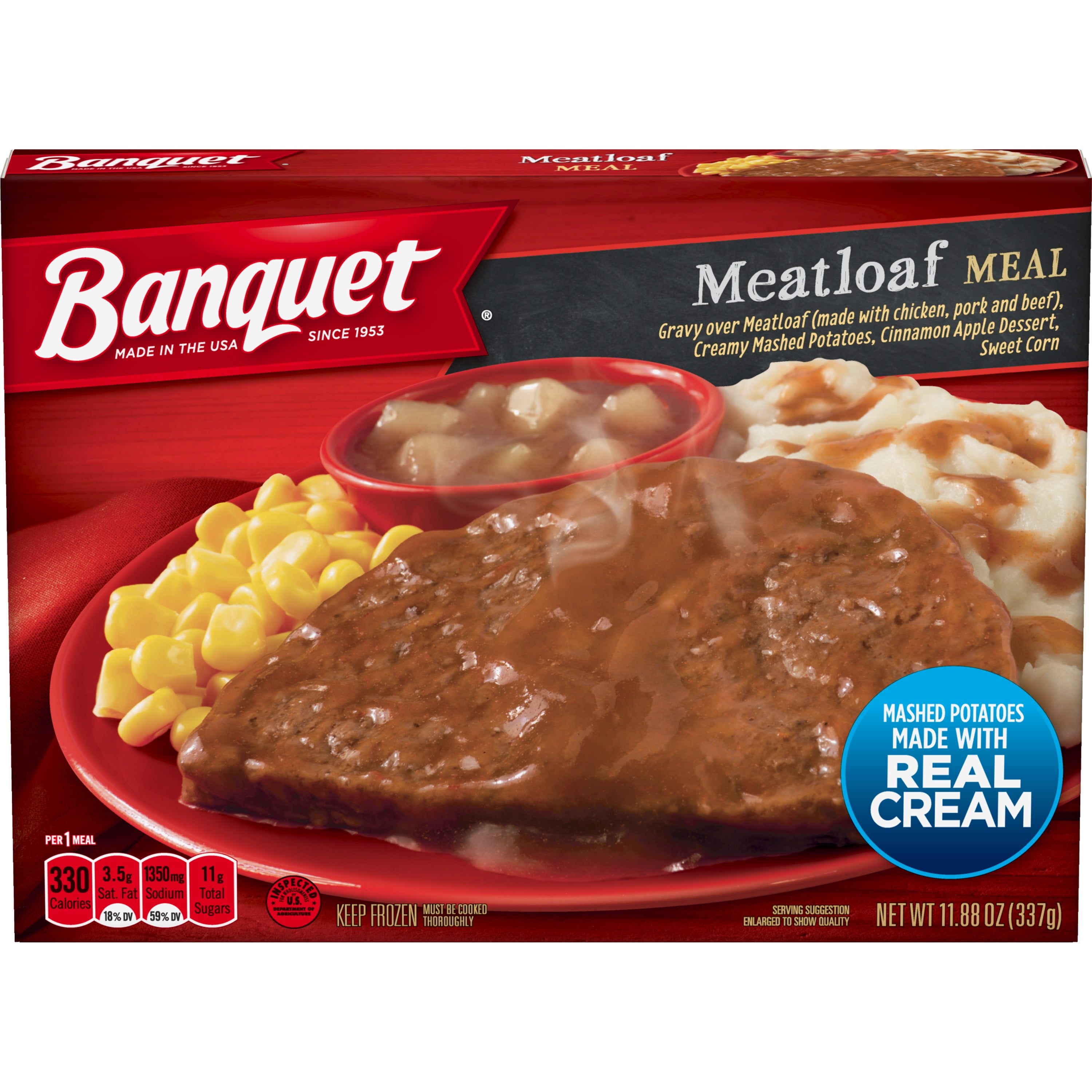 Banquet Classic Meatloaf Frozen Single Serve Meal, 11.88 Ounce