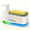 white, variant on Hand and Dish Soap Dispenser, 3-in-1 Dual-Use Countertop Design with Sponge Holder, Durable Plastic Construction, Suitable for Kitchens, Bathrooms, and Sinks