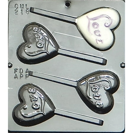 Heart Mould - 218 Love on Heart Pop Lollipop Chocolate Candy Mold