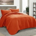 thumbnail image 6 of Exclusivo Mezcla Queen Quilt Set, 3-Piece Lightweight Queen Quilts Soft Bedspreads Bed Coverlets, Burnt Orange, 90"x96", 6 of 9