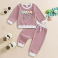 thumbnail image 2 of RTKFRFLM Girls Outfits 2 Piece Set Knit Long Sleeve Top And Pants Set With 3D Floral Design Comfortable Casual Toddler Clothes For Daily Wear Clothing Sets,Size 6-12 Months, 2 of 3
