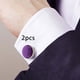 thumbnail image 2 of Gemelos clásicos de 2 piezas Sunnimix para decoración de camisas de hombre Violeta, 2 of 8