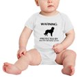 thumbnail image 2 of Warning: Protected by A Irish Red And White Setter Dog Funny Baby Bodysuits (White,6-12 Months), 2 of 5