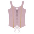thumbnail image 3 of TiaoBug Kids Girls Medieval Renaissance Pirate Costume Victorian Vest Waistcoat Sleeveless Dressy Jacket Pink 16, 3 of 5