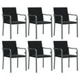 thumbnail image 2 of vidaXL 7 Piece Garden Dining Set with Cushions Poly Rattan and Steel, 2 of 5