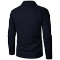 thumbnail image 4 of Wyobmus Men's Waffle KniT-Shirts Fall Winter Half Zipper Pullover Tops Lightweight Long Sleeve Outwear Athletic Coat Navy, 4 of 4